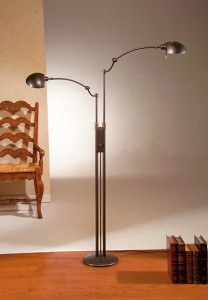 6451-hbob metallic floor lamp with lights on