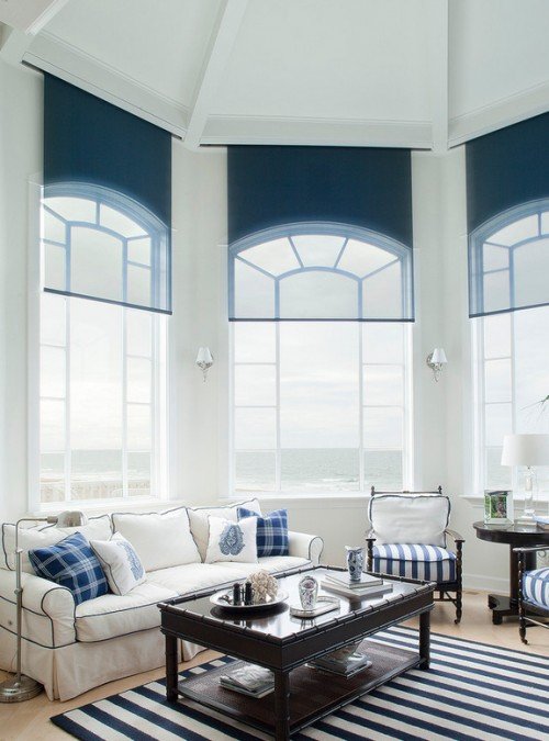 How To Decorate With Two Story Curtains My Decorating Tips Modern Living Room With Large Windows And Two Story Curtains