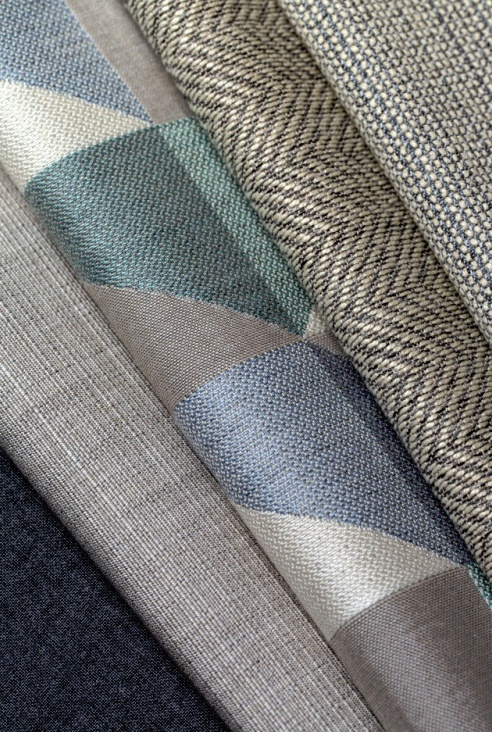 sunbrella fabric in blue and gray colors