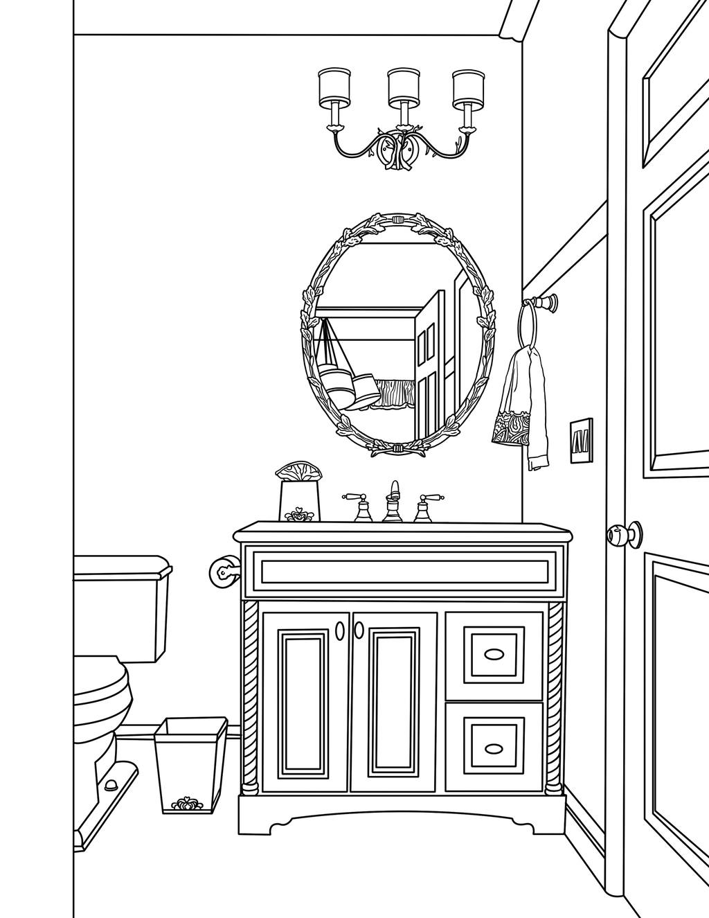 drawing of the bathroom