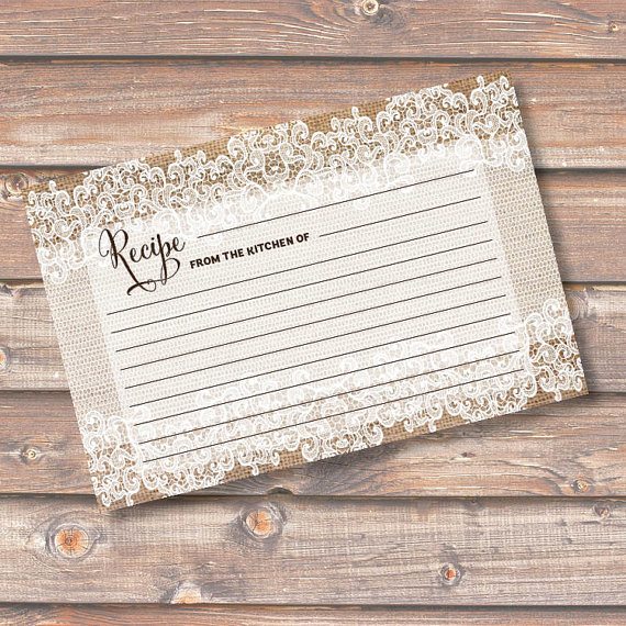 Burlap and Lace Recipe Card Hostess Gift