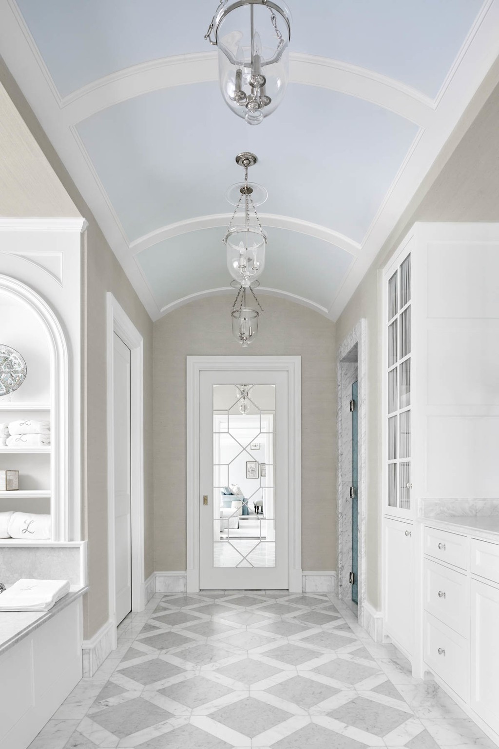 light and bright bathroom colors with blue color ceiling