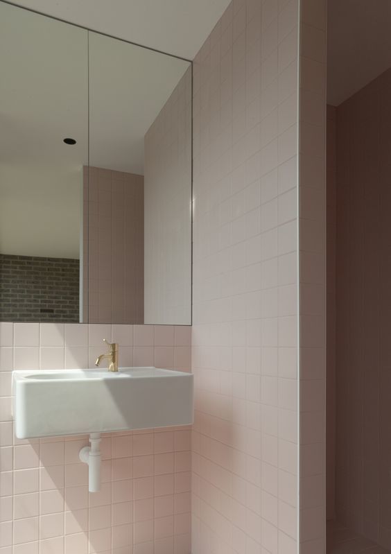 light pink bathroom