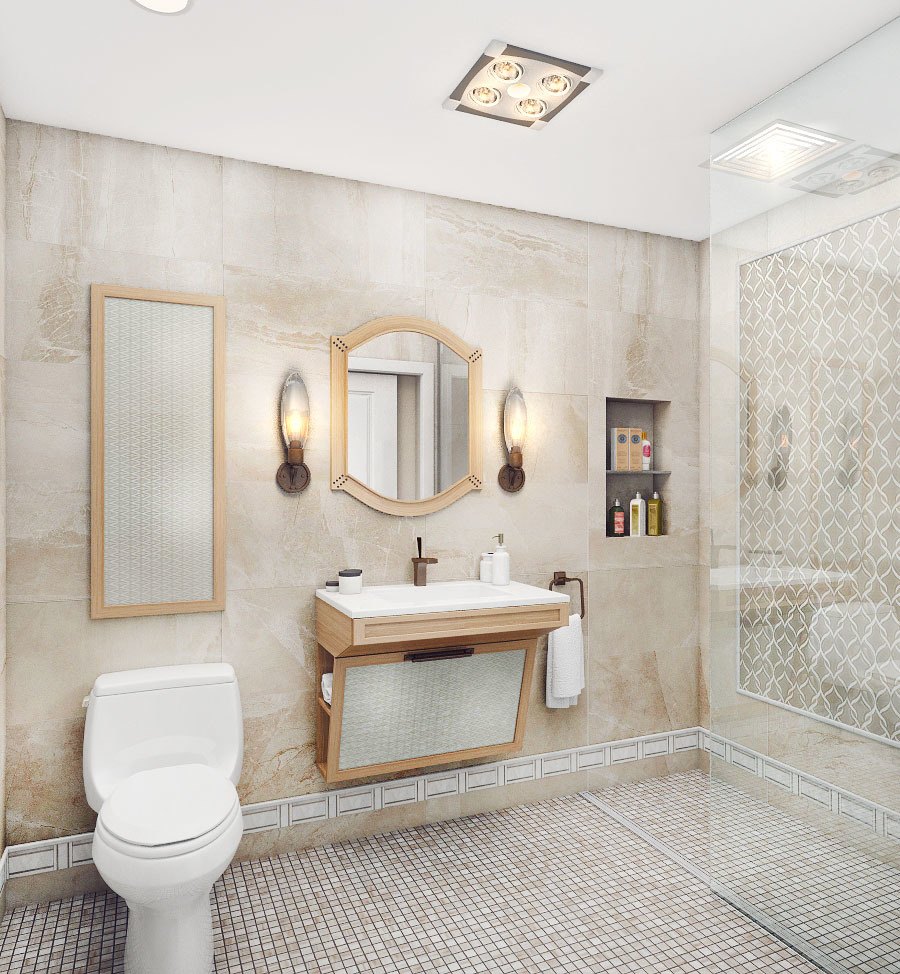 Drawings of Proposed Bathroom by Marina Klima Goldberg. View 2