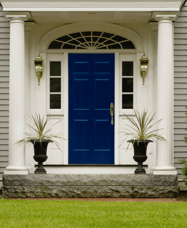dark blue front door