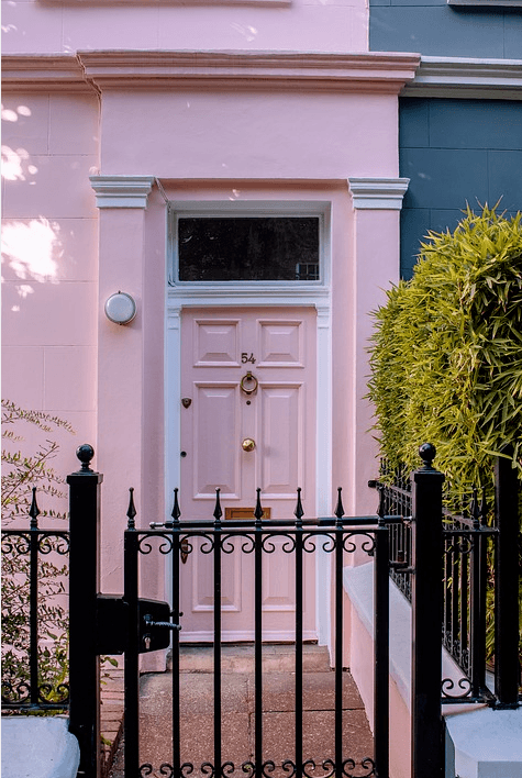 pink front door