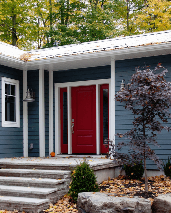red front door