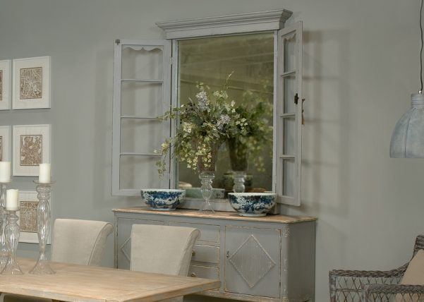 wall mirror in a room